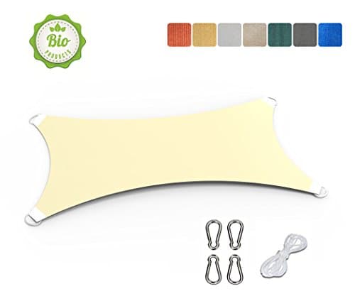 Sun Shade Sails Rectangle 15'x19' Customized Size Available Patio Garden UV Block (ECOLOGICAL MATERIAL) Beige