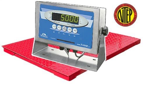 Triner Scale TSM5-57-B Floor Scale, 5,000 x 1 lb Capacity, 5' x 7' Deck, TI-500E-SS NTEP Indicator
