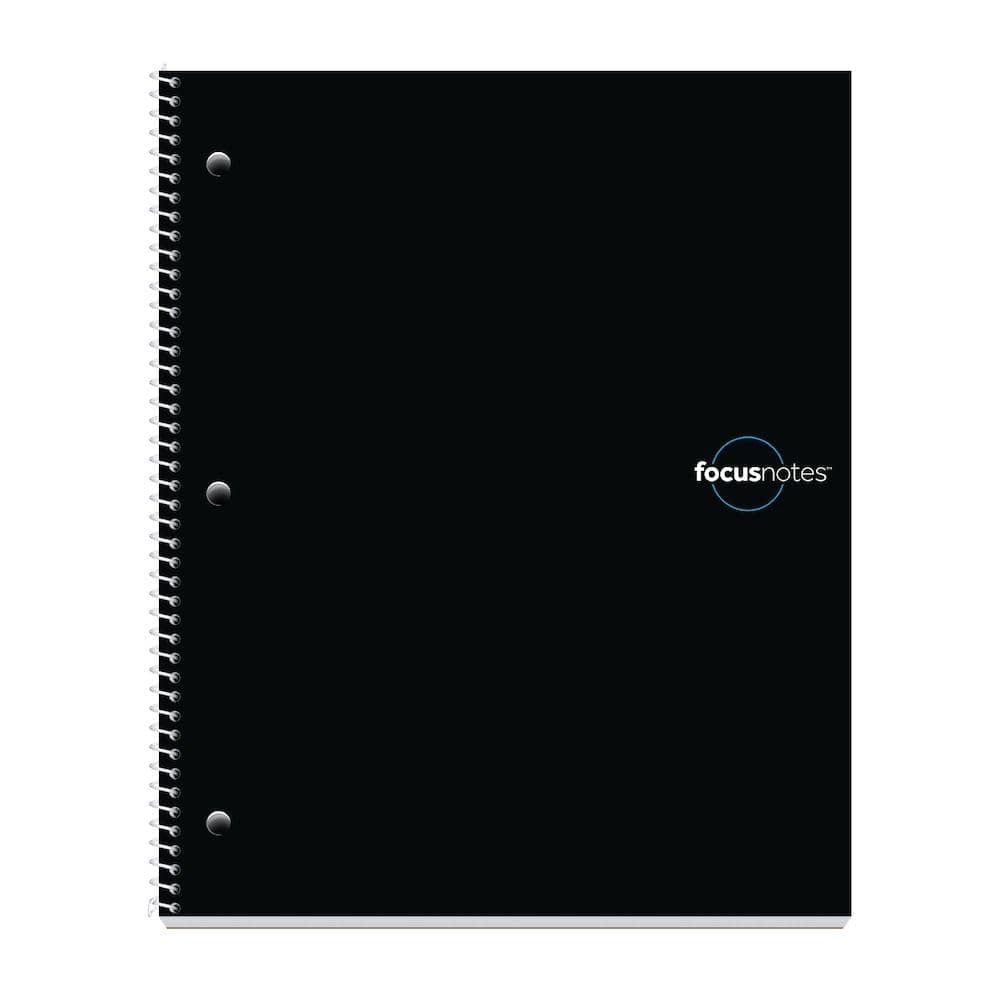 Oxford FocusNotes Note Taking System 1-Subject Notebook, 11 x 9 Inches, White, 100 Sheets (90223) - Black