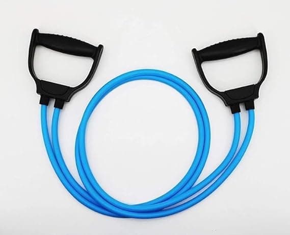 Eagle Enterprise Double Toning Resistance Tube Heavy Quality Pull Rope Elastic Rubber Exercise Band for Stretching, Workout, Home Gym and Toning with Heavy Quality Grip D Shaped Handles
