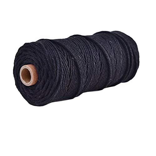 3mm DIY Macrame Cord,Macrame Rope,Macrame Supplies,Black Macrame String,Yarn for Macrame,Macrame Yarn,Cotton Rope,Craft Cord,Twisted Rope 109 yd
