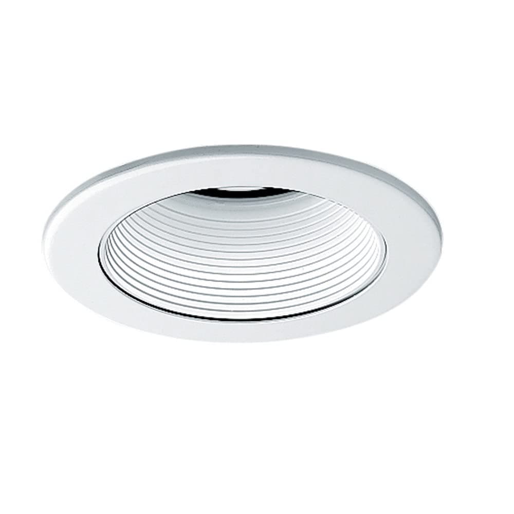 Juno 4-Inch Round Baffle Recessed Lighting Trim, Glare-Reducing Snap-in Trim for Can Lights, Fits IC1, TC1, TC1R Housings, White Finish