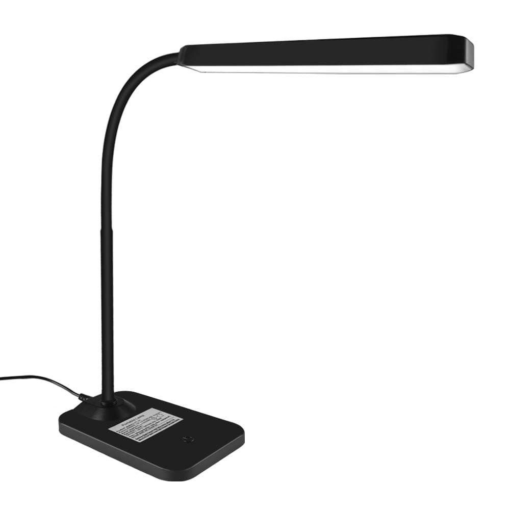 LED Desk Lamp 3 Color Modes x Dimmable Brightness, Touch Control Table Lamps with 5V/1A USB Charging Port, Study lamp Office Lamp Reading Lamp Eye Care Desk Light Black(USB Plug-in Powered)
