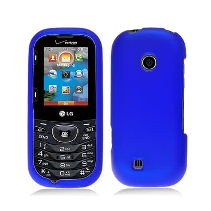 Blue Rubberized Coating Hard Plastic Case Cover for LG Cosmos 2 VN251