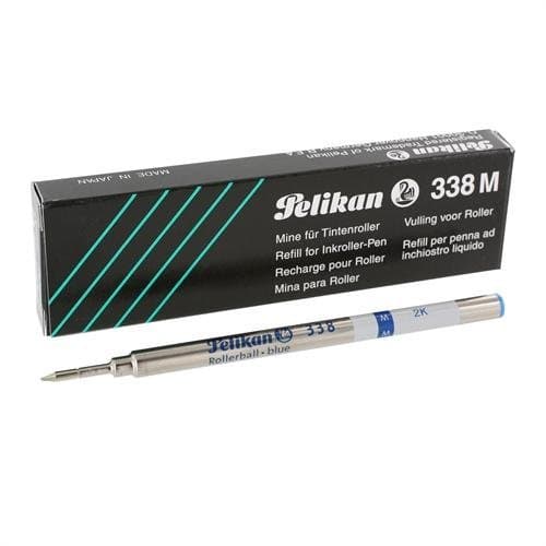 PELIKAN 338 M Roller Ball Pen Refill, Blue Ink, Medium Point, Pack of 10 (922187) by Pelikan