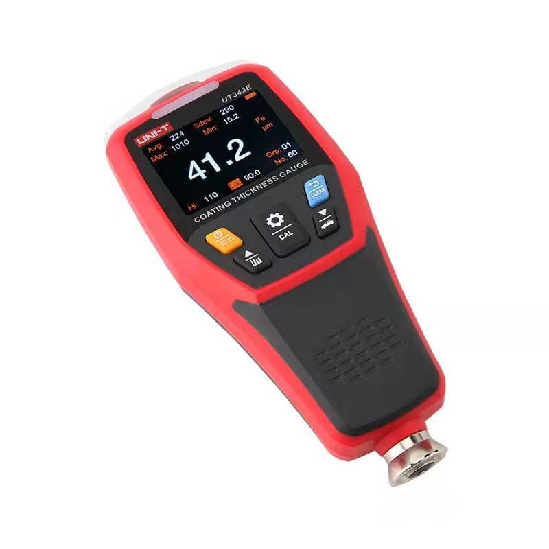 Uni-Trend Paint Thickness Teste UT343D UT343A UT343E Digital Coating Gauge Meter Cars Paint Thickness Teste Metal Detector FE/NFE Measurement with USB Data(UT343E)