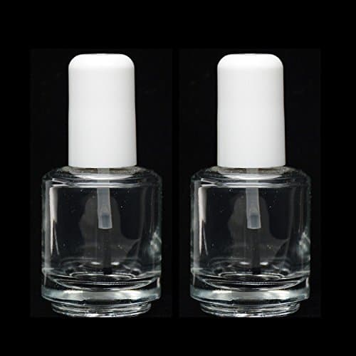 Empty Polish Bottles Clear with Brush Cap and Mixing Ball14ml/0.5 Oz 2 PCS by Solangel