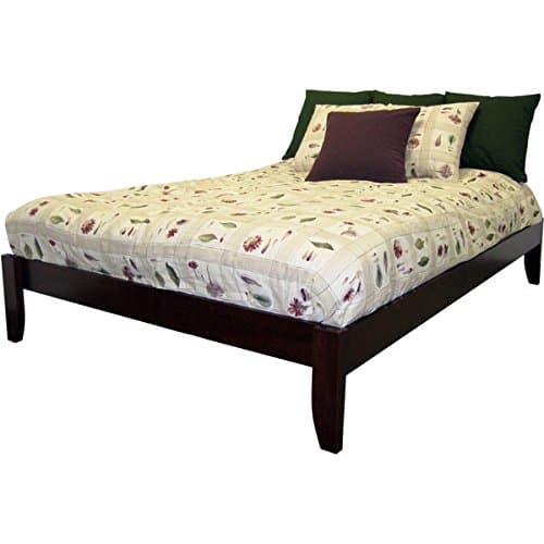 Twin Size Solid Wood Platform Bed Frame with or Without Under Dresser Drawers Kid's Children's Men's Women's Guest Room Wooden Bedroom Furniture (Black Frame With NO Under Dresser)