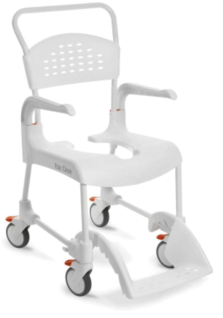 Etac Clean Shower Commode Chair – 21 3/4 Inches Fixed Height, Removable Armre...