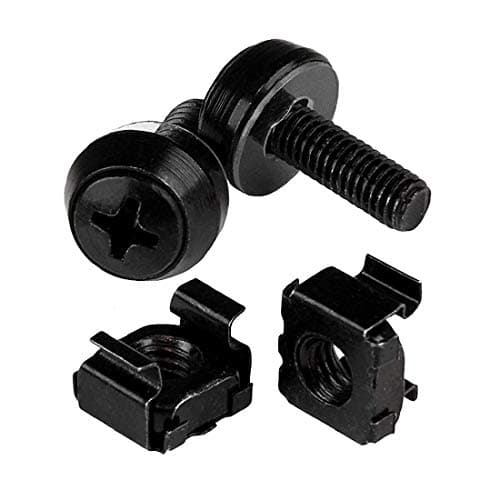 M6 x 16mm Rack Mount Cage Nuts (30Pack) for Mounting Screws and Square Insert Nuts for Server Rack,Cabinet,Routers - Black