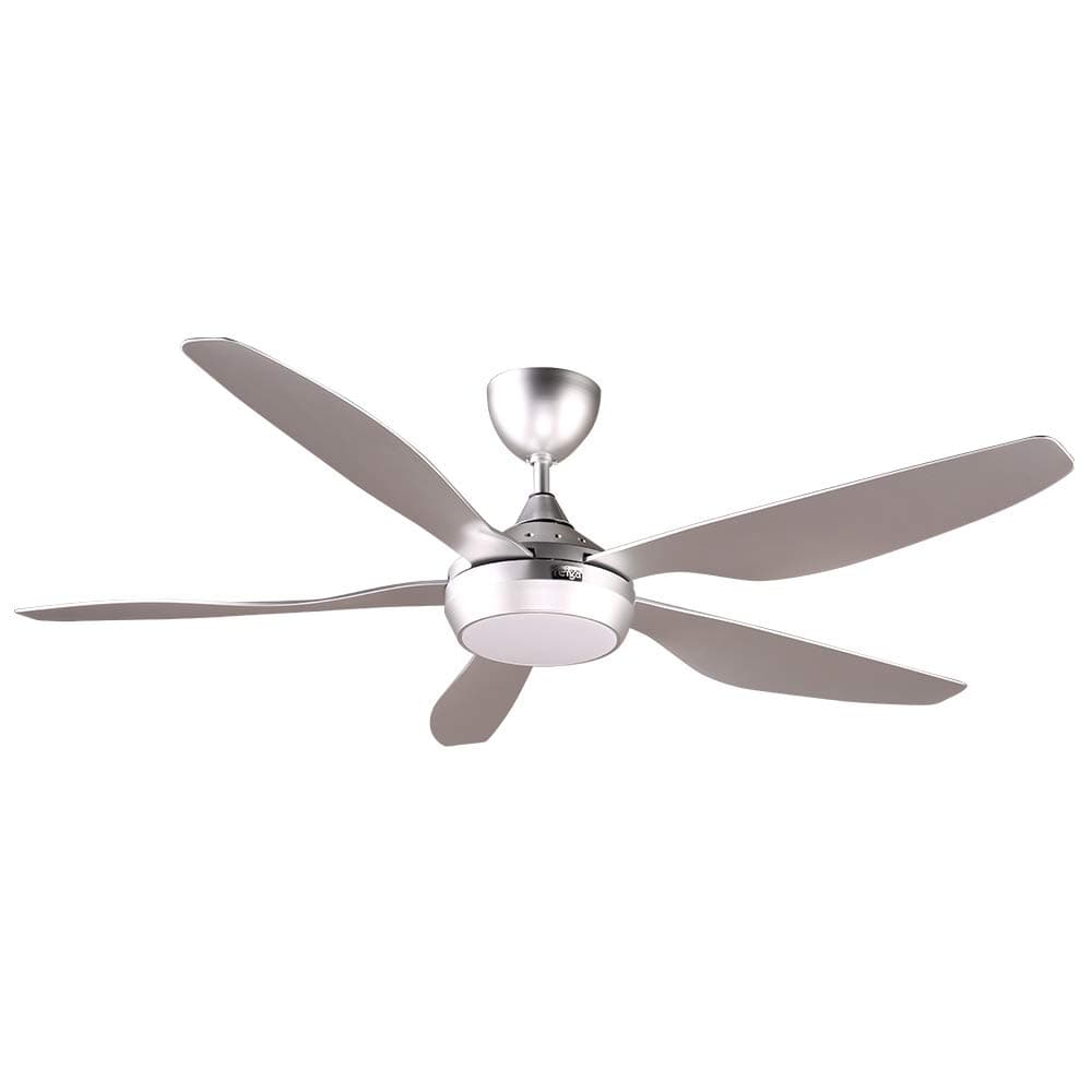 reiga 54" Silver DC Motor Modern Ceiling Fan with Dimmable LED Light Kit Remote Control, 5 Blades High Speed for Living room, Restaurant, Bedroom, Patio