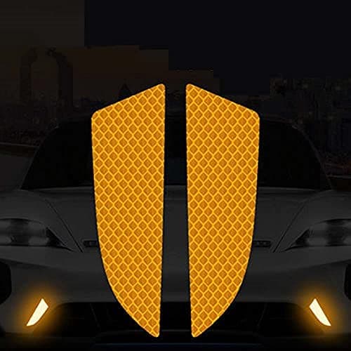 Allure Auto® (4 Pcs) Car Front/Back Bumper Stickers Reflectors Protective Stickers Reflective Strip Warning Signs Car Styling Exterior Accessories Decoration (Gold) for Renault Logan