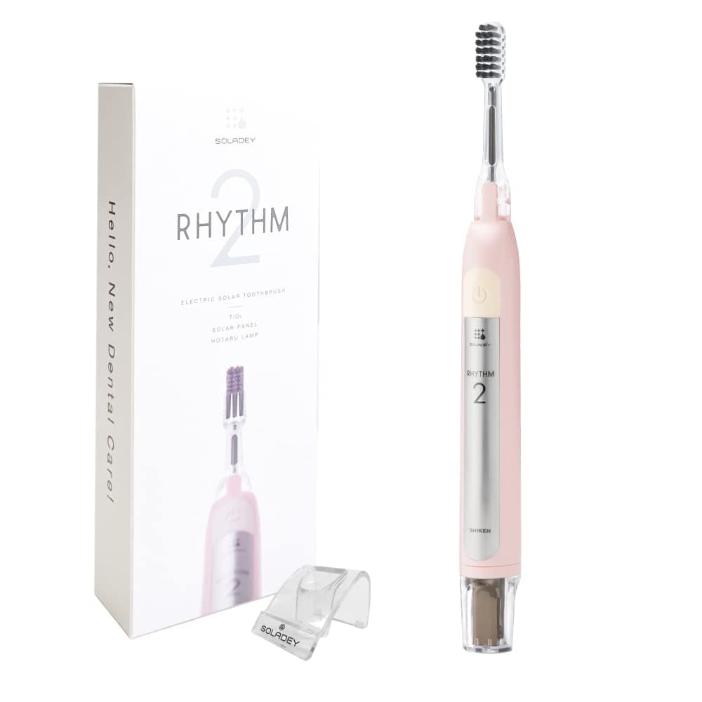 Rhythm 2, Sonic Vibration Ionic Toothbrush, Solar Panels and TiO2 Semiconductor ( Baby Pink )