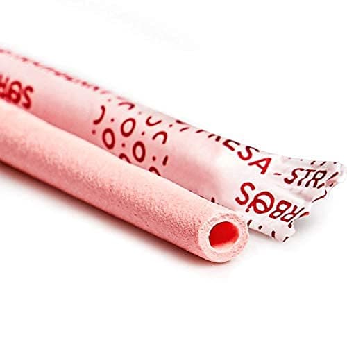 20 Strawberry Flavour Edible Drinking Straws
