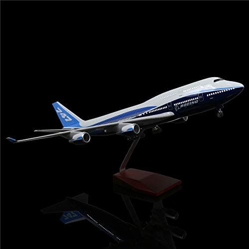 LESES 1:130 Scale LED Light Model Airplane Boeing 747 18 inches Resin Display Plane Model