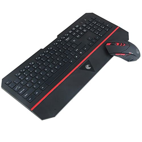E-Element 2.4GHz Ultra-Slim E780 Wireless Combo Keyboard and Mouse,Super Silent,18 Months Battery Life,Black