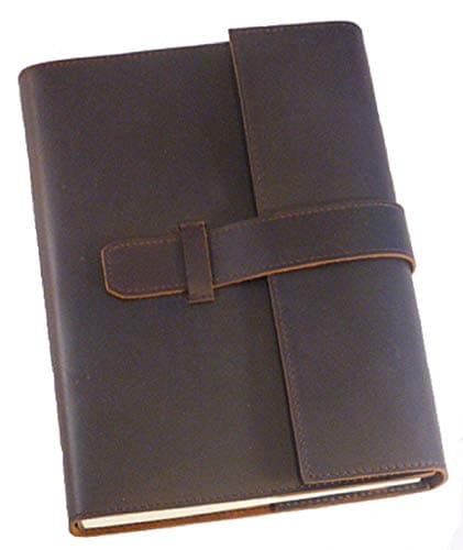 Refillable Genuine Leather Journal Notebook Exquisite Classic Design for Men and Women 240 Unlined Pages. 8.5x6x1 in. (NOT Size A5) Great Graduation Gift!
