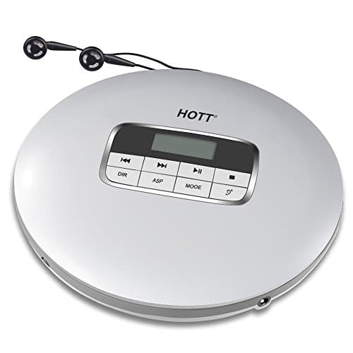 Portable CD Player, Portable Compact Personal CD Player with 3.5mm Headphone Jack, Anti-Skip/Shockproof Function CD Music Disc Walkman Player with LCD Display for Kids Adult Student