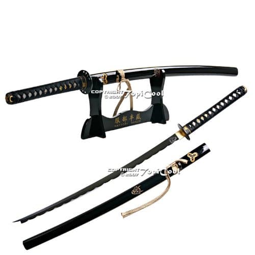 Munetoshi Handmade Kill Bill Bill's Samurai Katana Sword w/Stand & Cleaning Kits