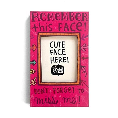 Alicia Souza Glass Fridge Magnet Holds Rectangular Photo Frame, Remember This Face, Small Picture Frame, Multicolor, Ideal Gift, Water Resistent 3W x 3.3H CM