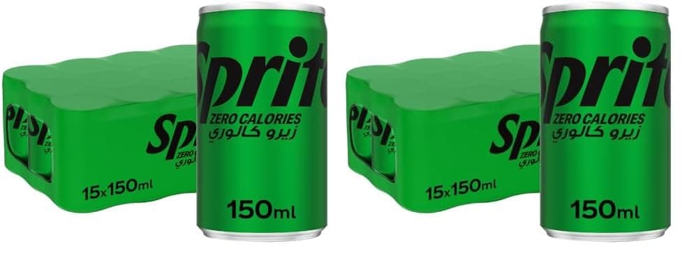 Sprite Zero Lemon Lime Flavor Soda, 150ml Cans, Pack of 30, Carbonated Soft Drinks, Refreshing, Clean-Tasting Beverages