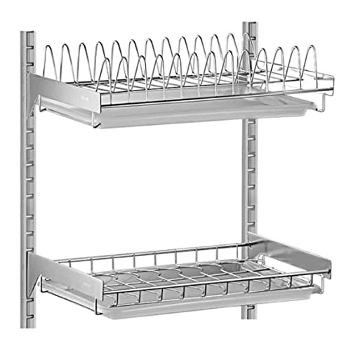 Stainless Steel Wall Mounted Dish Drainer Rack for Kitchen Storage and Utensil Drying