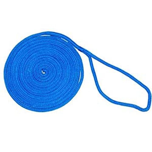 AMRA-26649.016 1/2" x 20' Aamstrand Double Braid Nylon Colored Dock Lines - Blue