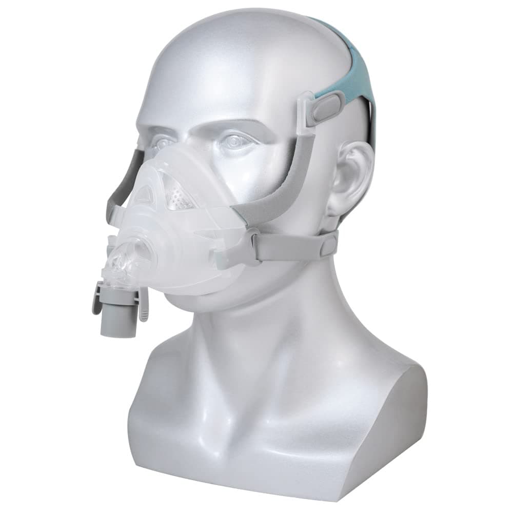 Full Face Mask with Free Adjustable Soft Headgear for Sleep, Forehead Frame-Free Design (Large)