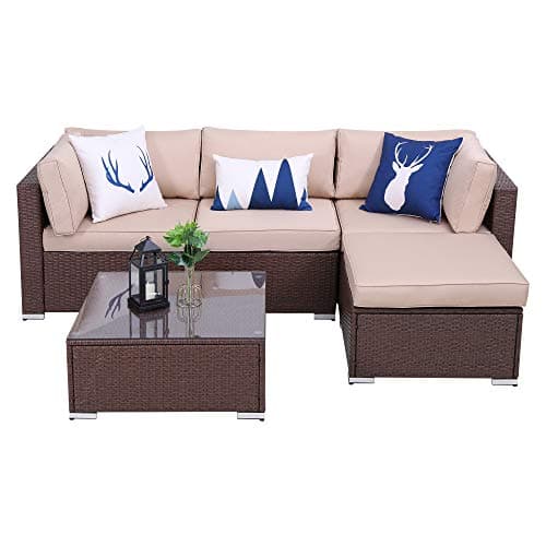 5 Pieces Patio Sectional