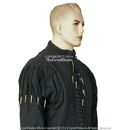 Medieval Gears Medium Black 15 Century Arming Doublet Jacket Functional Gambeson SCA LARP