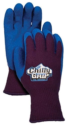 Red Steer Chilly Grip A311 Black/Blue Small Acrylic Full Fingered Work & General Purpose Gloves - Rubber Foam Coating - Rough Finish - A311-S [PRICE is per PAIR]