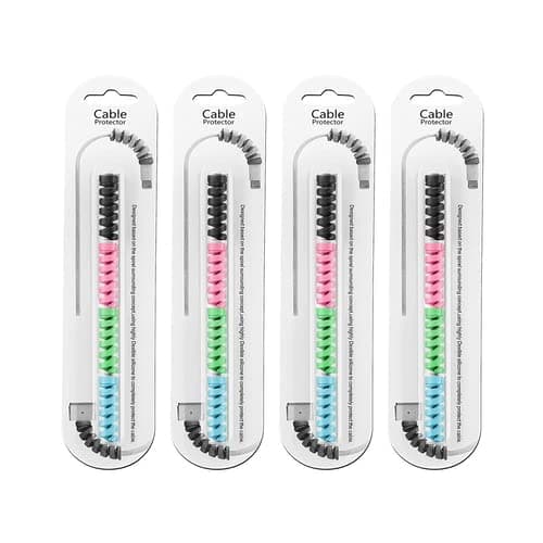 Spiral Cable Protector for HTC Merge Cable Saver Charging Cord Protective Universal Earphones Cable Cover (4 Pieces -Set 1, Mix Colour, N-36)