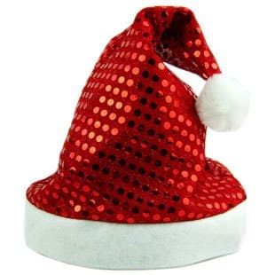 2pcs Sequin-Sheen Santa Hat Party Accessory Christmas Gift