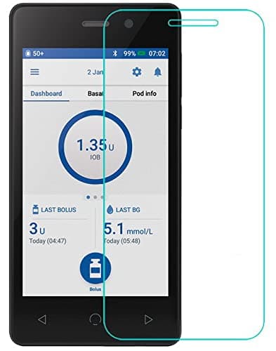 2-PACK Premium Hard Tempered Glass Screen Protector For Omnipod DASH PDM (Omnipod Personal Diabetes Manager) (Transparent)