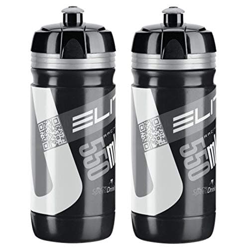 Elite Corsa Water Bottles - Black/Silver, 550ml/ea (2 Pack)