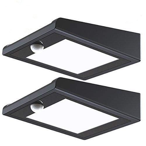 2 Pack 30 LED Solar Lights, Mulcolor Solar Solar Powered Security Lights Wireless Solar Lights Rechargeable Waterproof Wall Light with PIR Sensor for Garden, Patio Backyard and Pathway