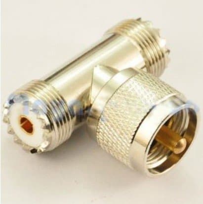 Dual Cable T Connector - PL-259 to SO-239
