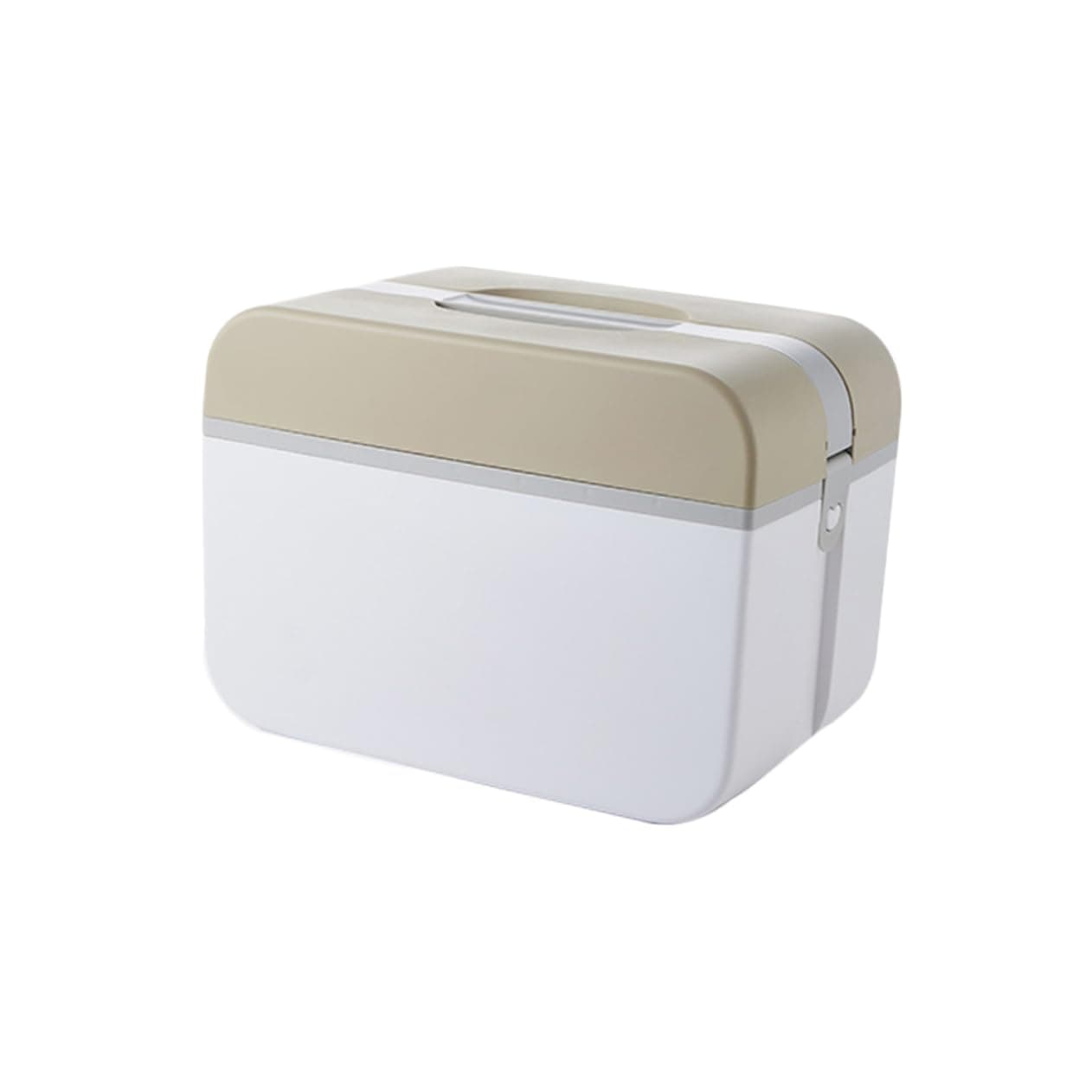 BESTYASH Multi-functional Plastic Medicine Case with Handle, Double-layer Portable Medicine Storage Box for Emergency Use, Medium Brown First Aid Organizer for Home and Travel