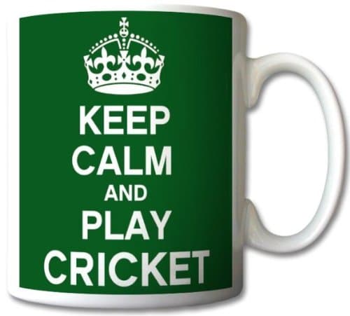 Keep Calm and Play Cricket Mug Cup Gift Retro
