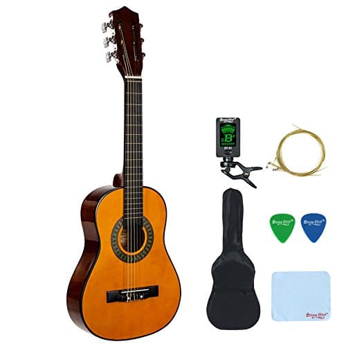 1/2 Size Classical Acoustic Guitar, Strong Wind 30" Inch 6 Nylon Strings Guitar Beginner Kit Guitar Starter Pack with Tuner, Picks, Carrying bag, Strings and Cleaning Cloth for Students Children