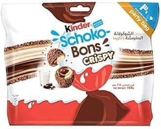 Kinders Schoko-Bons Crispy Chocolate Wafer Balls, Party Pack 168g (From Italy)