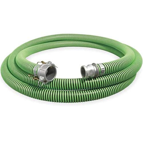 A004-0329-3510 JGB Enterprises 2" x 10' Green and Black Suction CxE Aluminum Camlocks Banded, 2.43" OD, EPDM