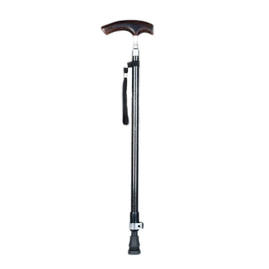 Crutches Adjustable Adults With Comfy Handle Walking Stick Non-Slip (Color : Black, Size : 98cm)