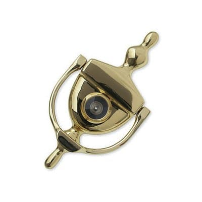 Door Knocker with Viewer Finish: Brass
