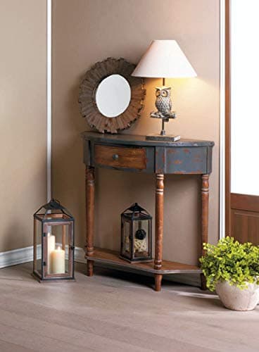 Wood Half-Moon Hall Table 34X13X32"