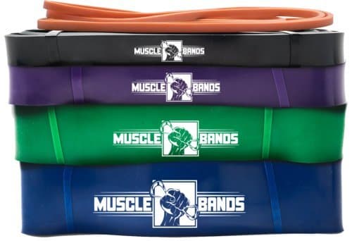 Muscle Band TM Resistance Bands Training band for Pull-Ups, Calisthenics, weightlifting, stretching (Black (30-50lbs))
