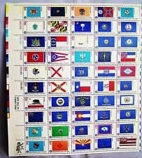 Mint Sheet - Bicentennial Era 1776-1976 - State Flags- 13c/1 Sheet 50 Stamps by US Postal Service