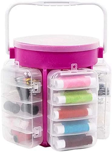 Mishrit 210 Pieces Sewing Kit Deluxe Needle Thread Buttons Set Travel Storage Box 210-Piece Sewing Kit Storage Caddy Organizer, Multicolour