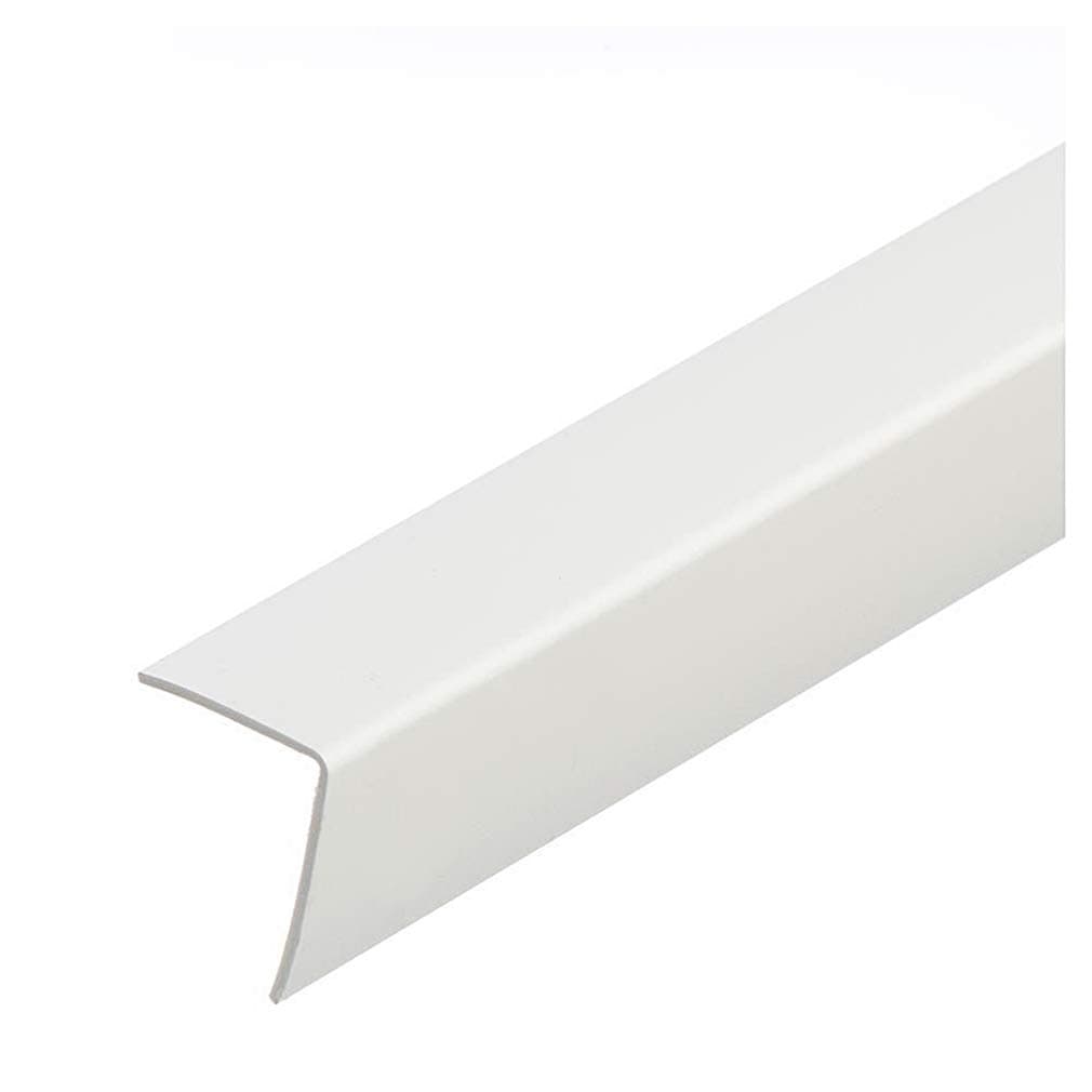 Cezar White Plastic PVC Corner 90 Degree Angle Trim Wall Corner Guard Edge Protector Waterproof Profile… (Corner Angle 5/8" x 5/8", 3-1/4')