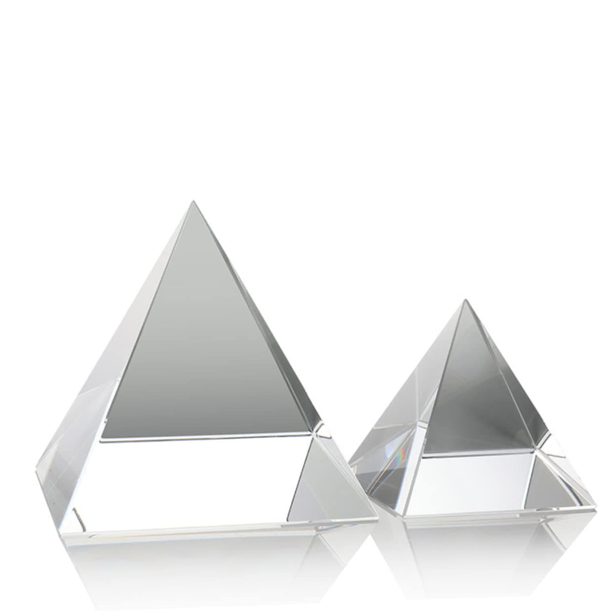 TEHAUX 1pc Pyramid Sides for Four Rainbow Optical Principle Shape Teaching Physics Prism Clear Mm Optics Research Instruments Experiment Light Crystal Glass Spectrum
